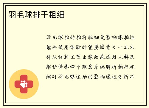 羽毛球排干粗细